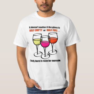 Glass halv tom vinhumor tee