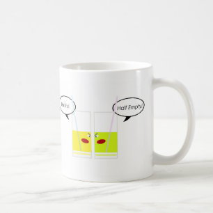 Glass halvfullt vs. Glass halvt tömmer Kaffemugg