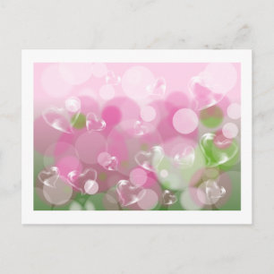 Glass Hearts Valentine vycard Helg Vykort