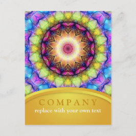 Glass Holistic Mandala för regnbåge Vykort