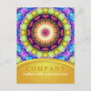 Glass Holistic Mandala för regnbåge Vykort