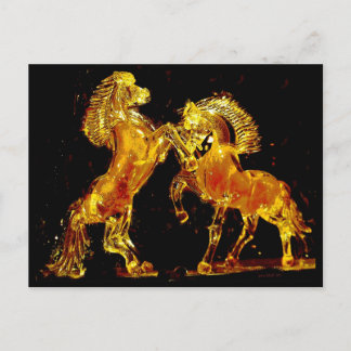 Glass Horses of Murano Italien Vykort