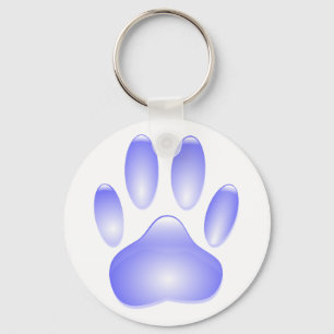 Glass Hund Paw-utskrift Nyckelring