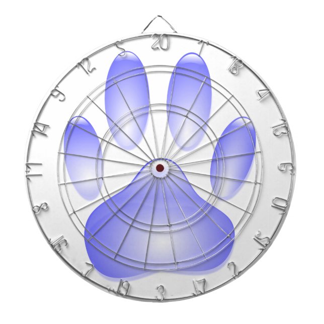 Glass Hund Paw-utskrift Piltavla (Framsidan)