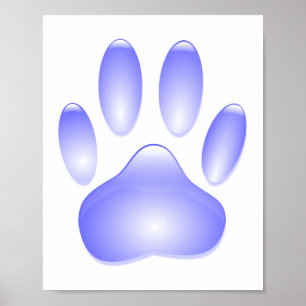 Glass Hund Paw-utskrift Poster