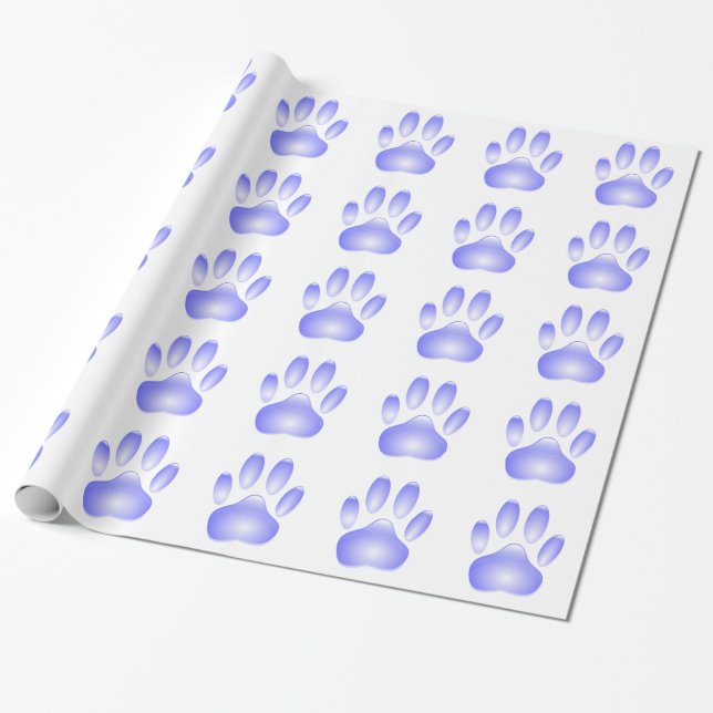 Glass Hund Paw-utskrift Presentpapper (Utrullad)