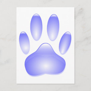 Glass Hund Paw-utskrift Vykort