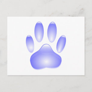 Glass Hund Paw-utskrift Vykort