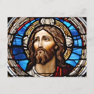 Glass Jesus Kristus Porträtt Vykort