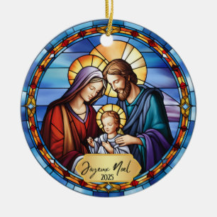 Glass Joyeux Noel Jesus Julgransprydnad Keramik