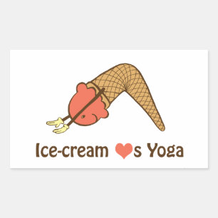 Glass kärlek Yoga Stickers Rektangulärt Klistermärke
