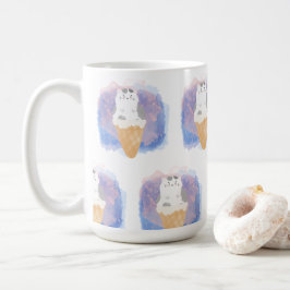 glass, kattvattenfärg kaffemugg