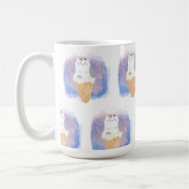 glass, kattvattenfärg kaffemugg