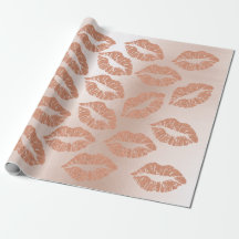 Glass Kiss Läppar Makeup Copper Pin Guld Rosa