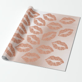 Glass Kiss Läppar Makeup Copper Pin Guld Rosa Presentpapper