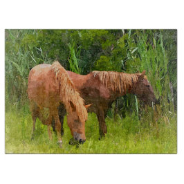 Glass Kitchen-skärskivor - Assateague Ponies