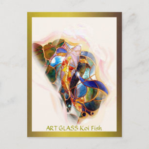 Glass Koi Fish Modern Fine Art-vykort Vykort