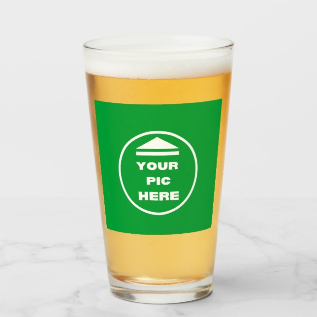 Glass Kopp 16oz - Personlig lägg till bilden (Framsida fylld)