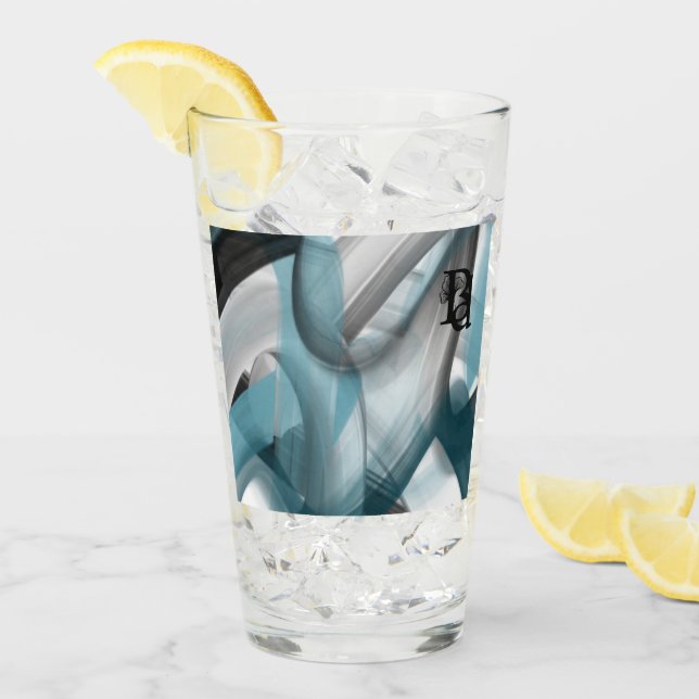 Glass Kopp Abstrakt Trend Decor Blue Ocean (Framsida Ice)
