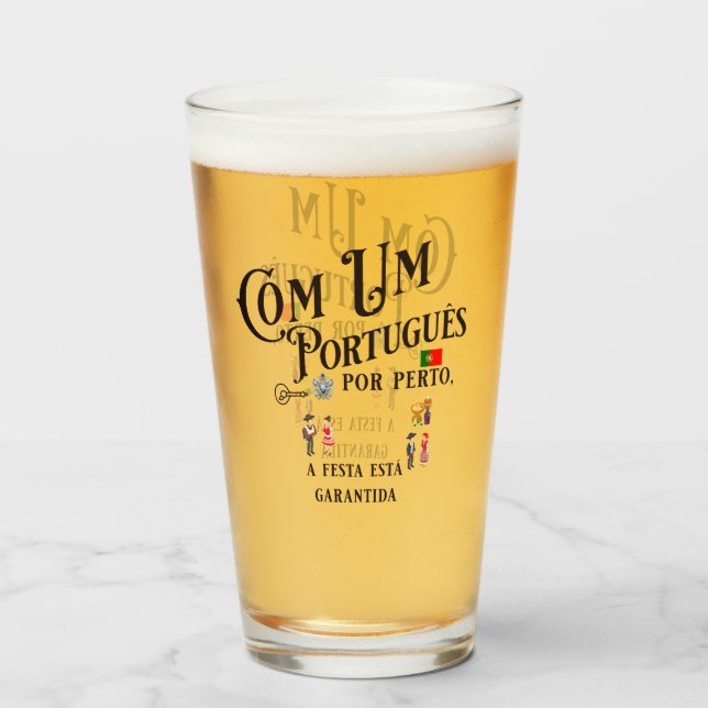 Glass Kopp com um Portugues por perto (Baksida fylld)