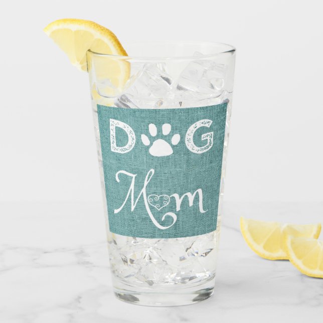 Glass Kopp i Teal Burlap Mamma (Framsida Ice)