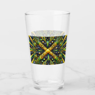 Glass kopp med Jamaican Färg