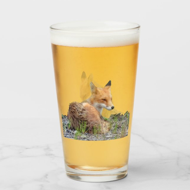 Glass kopp med räven (Framsida fylld)