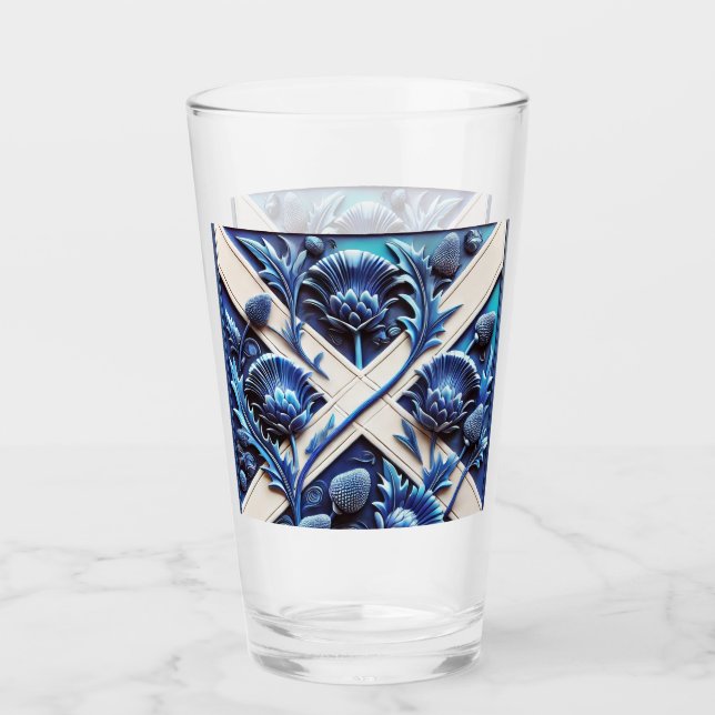 Glass kopp med Scottish Thistles Design (Framsida)