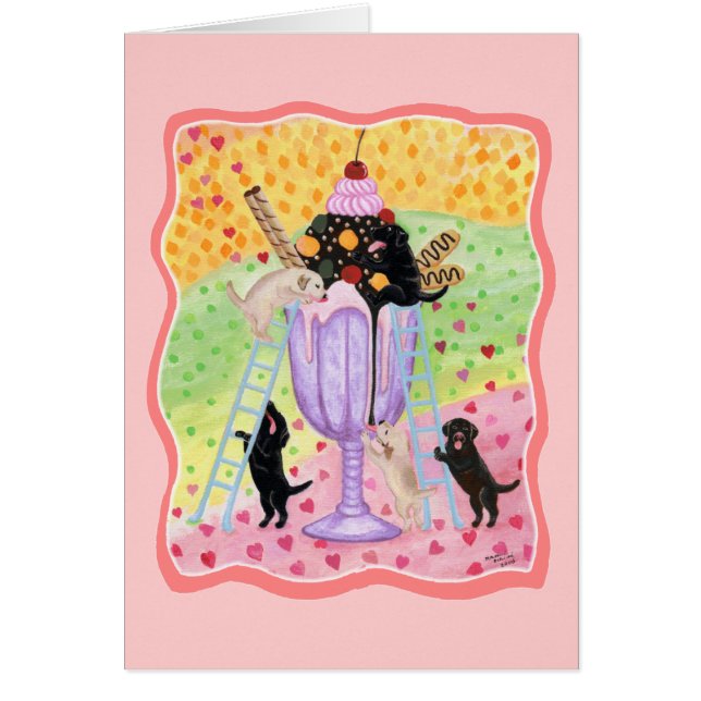 Glass Labradors Hälsningskort (Framsidan)