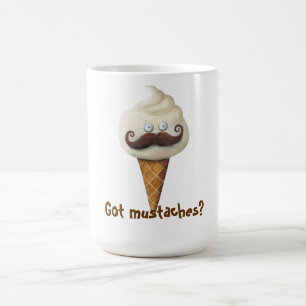 Glass med mustascher kaffemugg