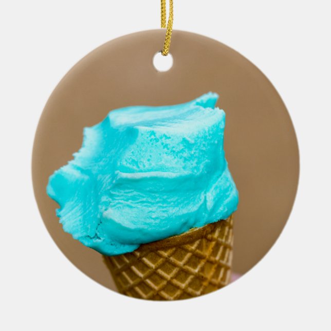 Glass med våffelmakro julgransprydnad keramik (Framsidan)