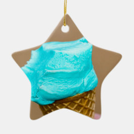 Glass med våffelmakro julgransprydnad keramik