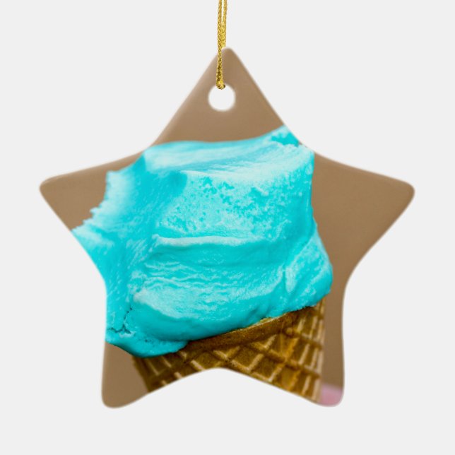 Glass med våffelmakro julgransprydnad keramik (Framsidan)