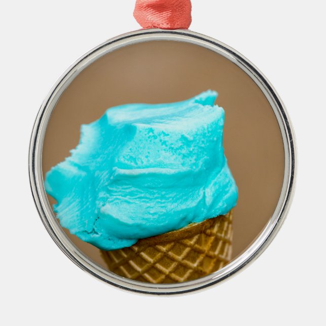 Glass med våffelmakro julgransprydnad metall (Framsidan)