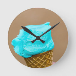 Glass med våffelmakro rund klocka