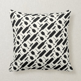 Glass mönster för vinflaskakorkskruv i svart kudde