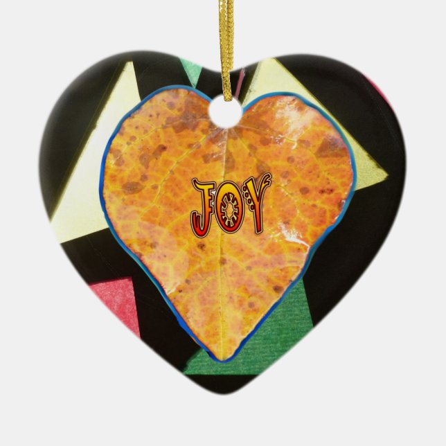Glass Mönster JOY Löv Heart Ornament (Framsidan)