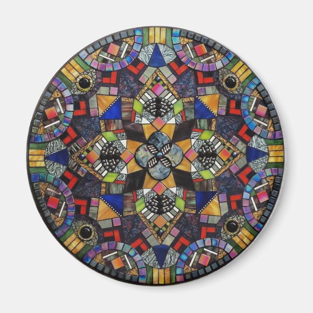 Glass Mosaic Mandala Magnet (Framsidan)