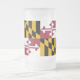 Glass Mugg, fryst, med flagga av Maryland, Förenta Frostat Ölglas