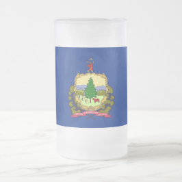 Glass Mugg, fryst, med flagga av Vermont, USA Frostat Ölglas