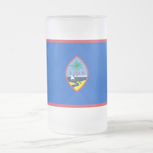 Glass Mugg med flagga av Guam, Förenta staterna (Center)