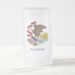 Glass Mugg med flagga av Illinois, Förenta statern