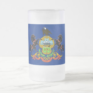Glass Mugg med flagga av Pennsylvania, USA