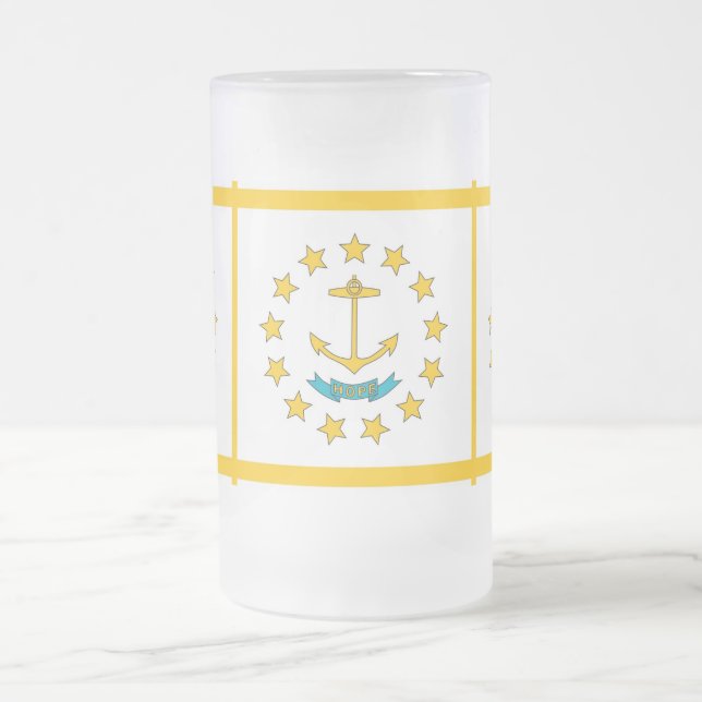 Glass Mugg med flagga i Rhode island, USA (Center)