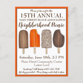 Glass- och födelsedagsfest med pinnar Picknick Inbjudan Vykort