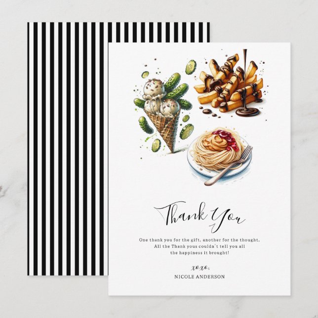 Glass och Pickles Konstiga Begär Tack Inbjudningar (Fram/baksida)