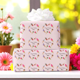 Glass- och Pinne Isberg Rosa Koner Presentpapper