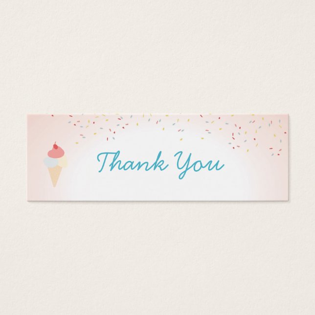 Glass- och Popsiclesommarpartyet tackar dig att Litet Visitkort (Framsidan)