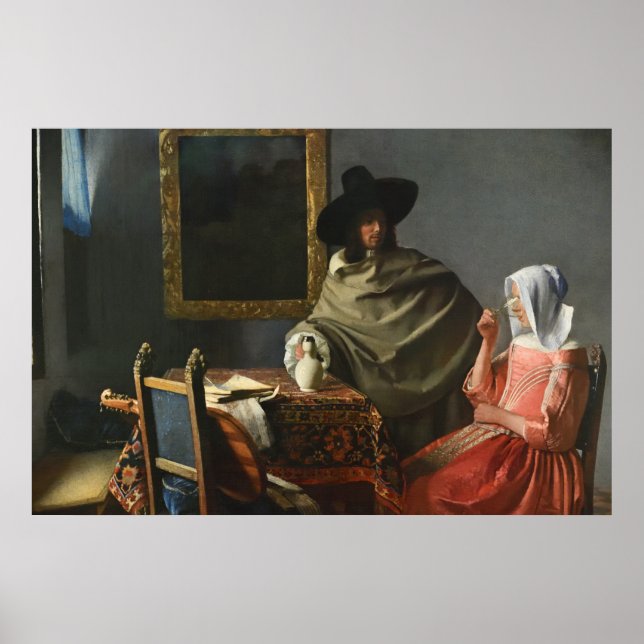 Glass of Vin (c.1661) - Vermeer Poster (Framsidan)