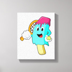 Glass på Tennis med Tennis racket Canvastryck